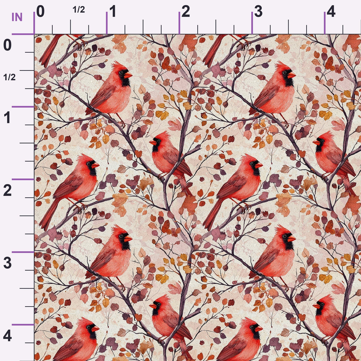 Plum Songbird Pattern 5 Minky Fabric