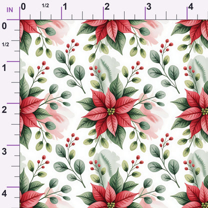 Poinsettia Pines Pattern 1 Minky Fabric