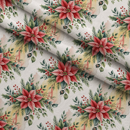 Poinsettia Pines Pattern 10 Minky Fabric