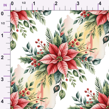 Poinsettia Pines Pattern 10 Minky Fabric