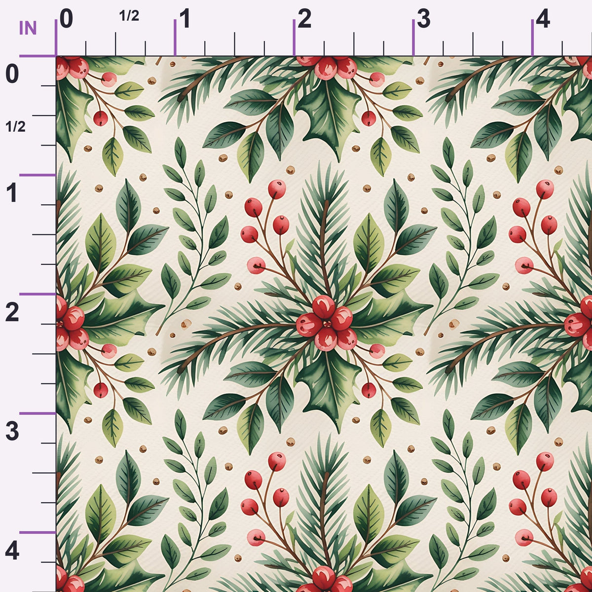 Poinsettia Pines Pattern 11 Minky Fabric