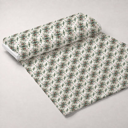 Poinsettia Pines Pattern 2 Minky Fabric