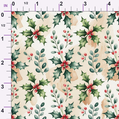 Poinsettia Pines Pattern 5 Minky Fabric