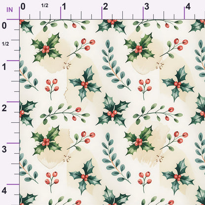 Poinsettia Pines Pattern 6 Minky Fabric