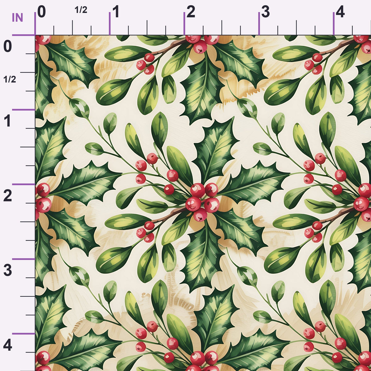 Poinsettia Pines Pattern 8 Minky Fabric