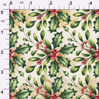 Poinsettia Pines Pattern 8 Minky Fabric