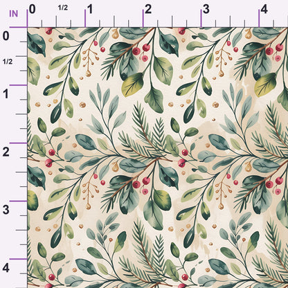 Poinsettia Pines Pattern 9 Minky Fabric