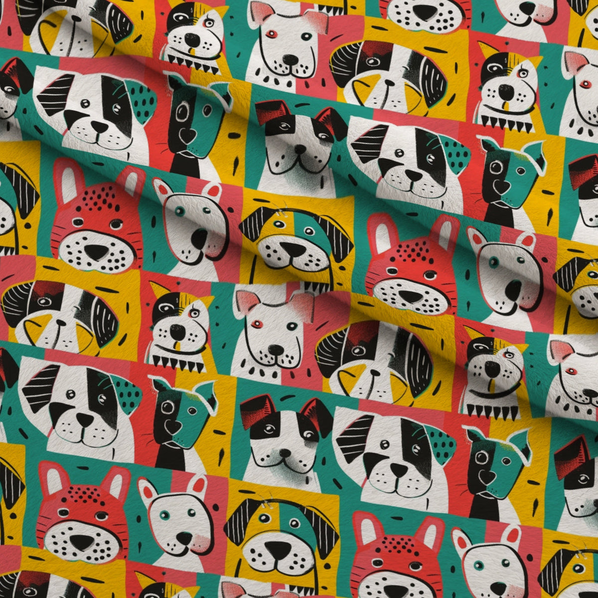 Pop Art Pups Pattern 3 Minky Fabric