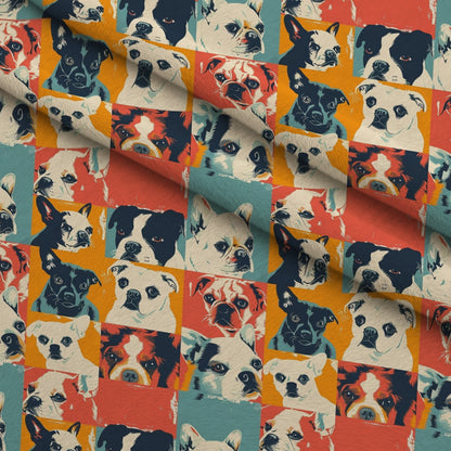 Pop Art Pups Pattern 4 Minky Fabric