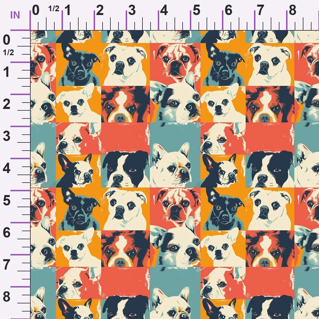 Pop Art Pups Pattern 4 Minky Fabric