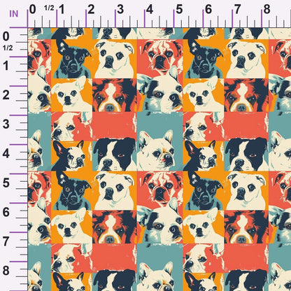 Pop Art Pups Pattern 4 Minky Fabric