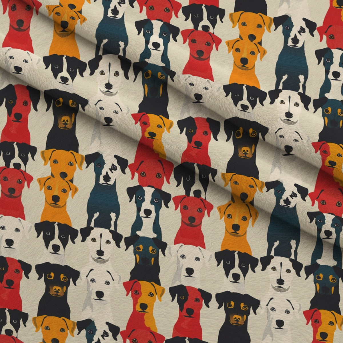 Pop Art Pups Pattern 5 Minky Fabric