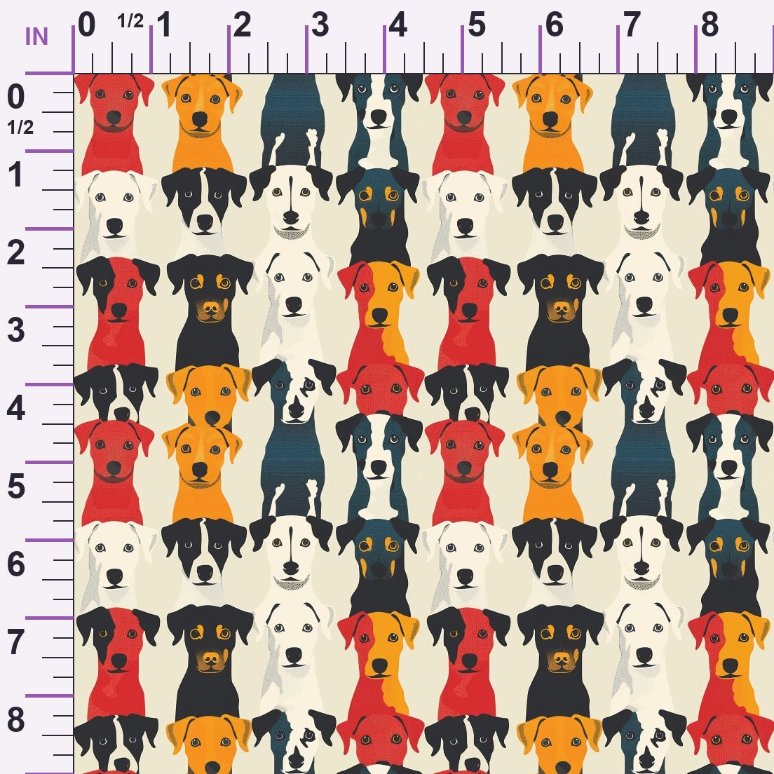 Pop Art Pups Pattern 5 Minky Fabric