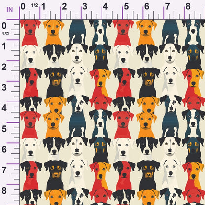 Pop Art Pups Pattern 5 Minky Fabric