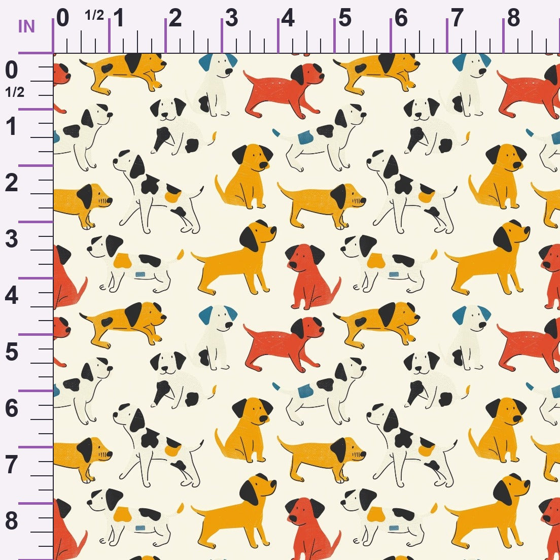 Pop Art Pups Pattern 6 Minky Fabric
