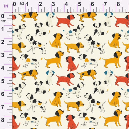 Pop Art Pups Pattern 6 Minky Fabric