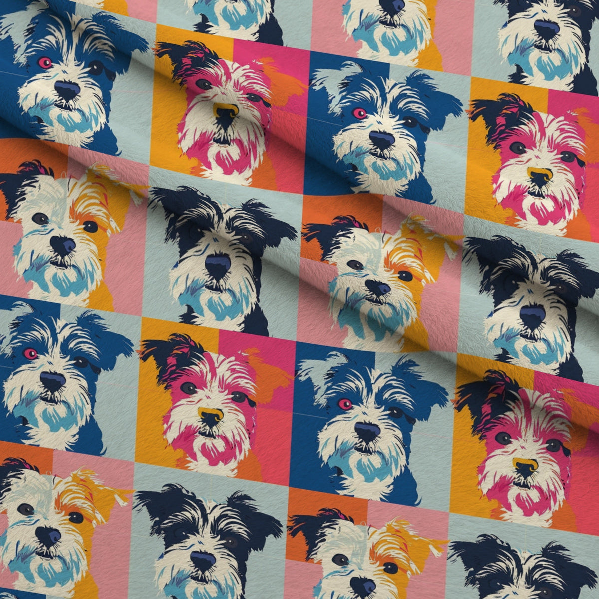 Pop Art Pups Pattern 7 Minky Fabric