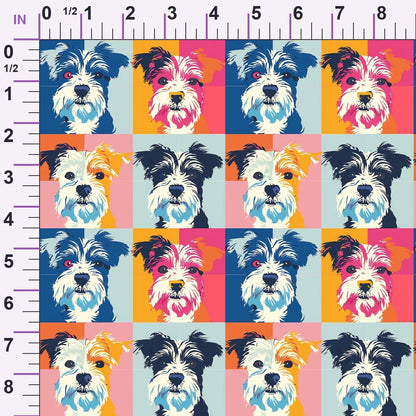 Pop Art Pups Pattern 7 Minky Fabric