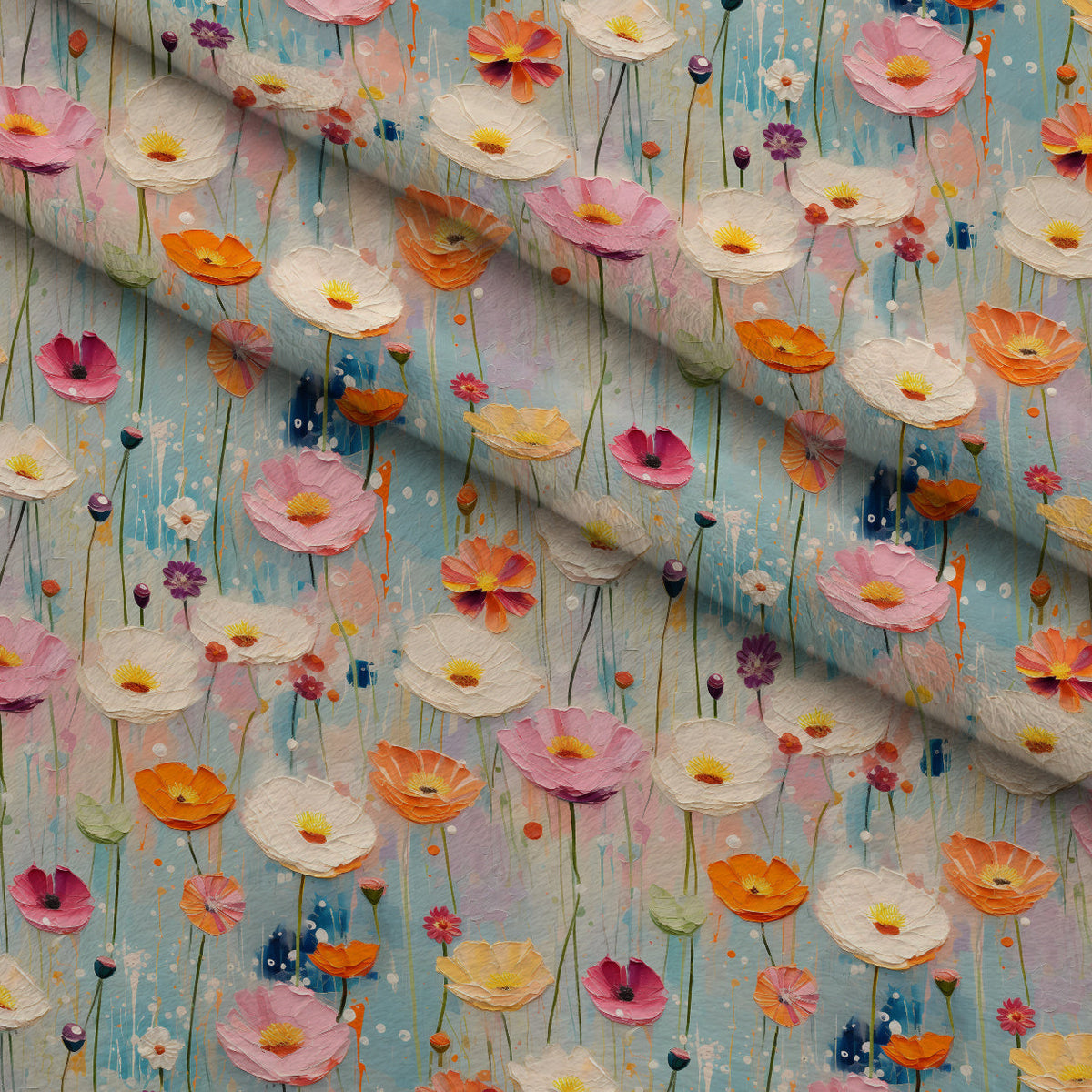 Poppy Confetti Pattern 2 Minky Fabric