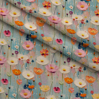 Poppy Confetti Pattern 2 Minky Fabric
