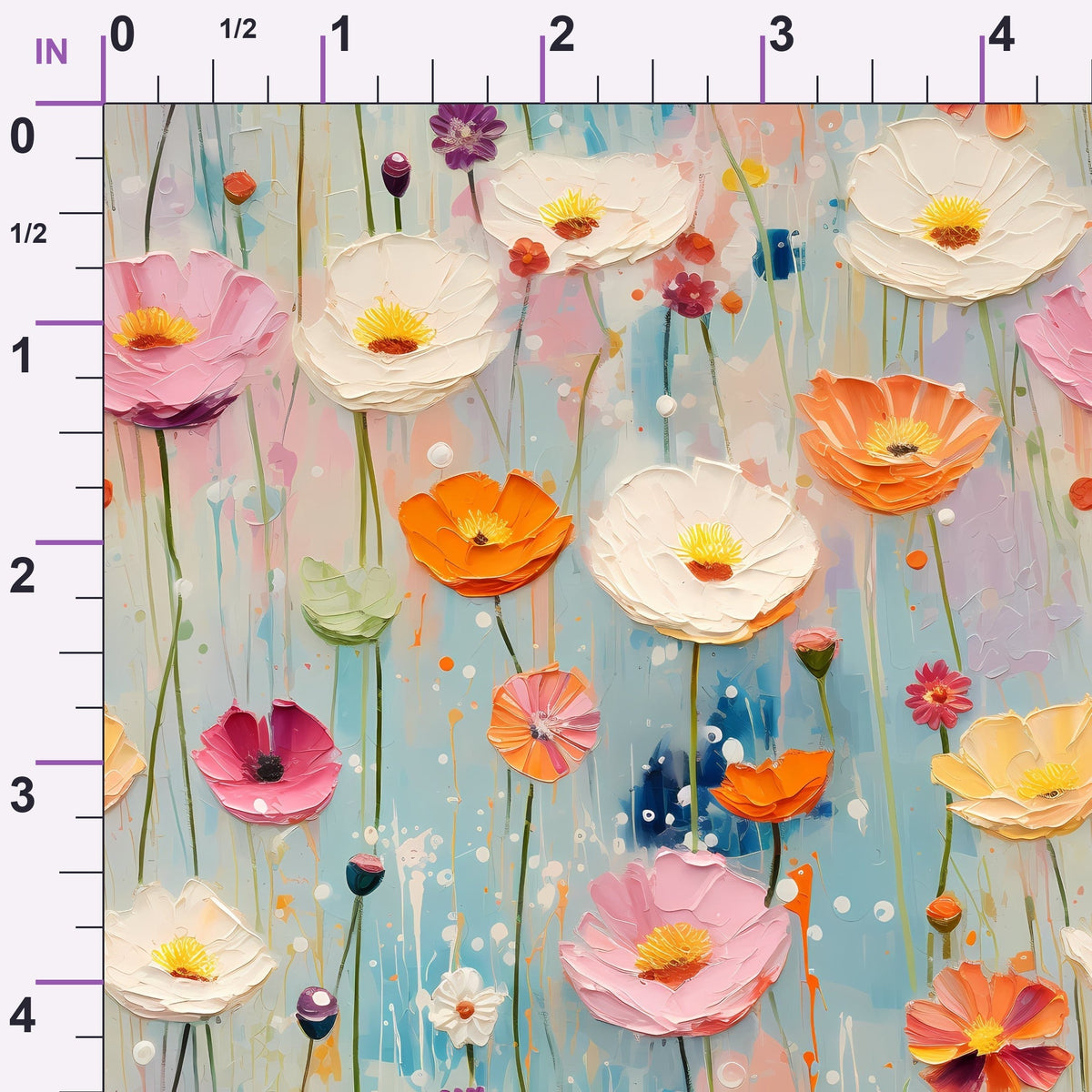 Poppy Confetti Pattern 2 Minky Fabric