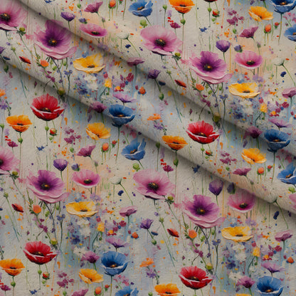 Poppy Confetti Pattern 3 Minky Fabric