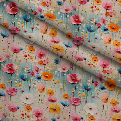 Poppy Confetti Pattern 4 Minky Fabric