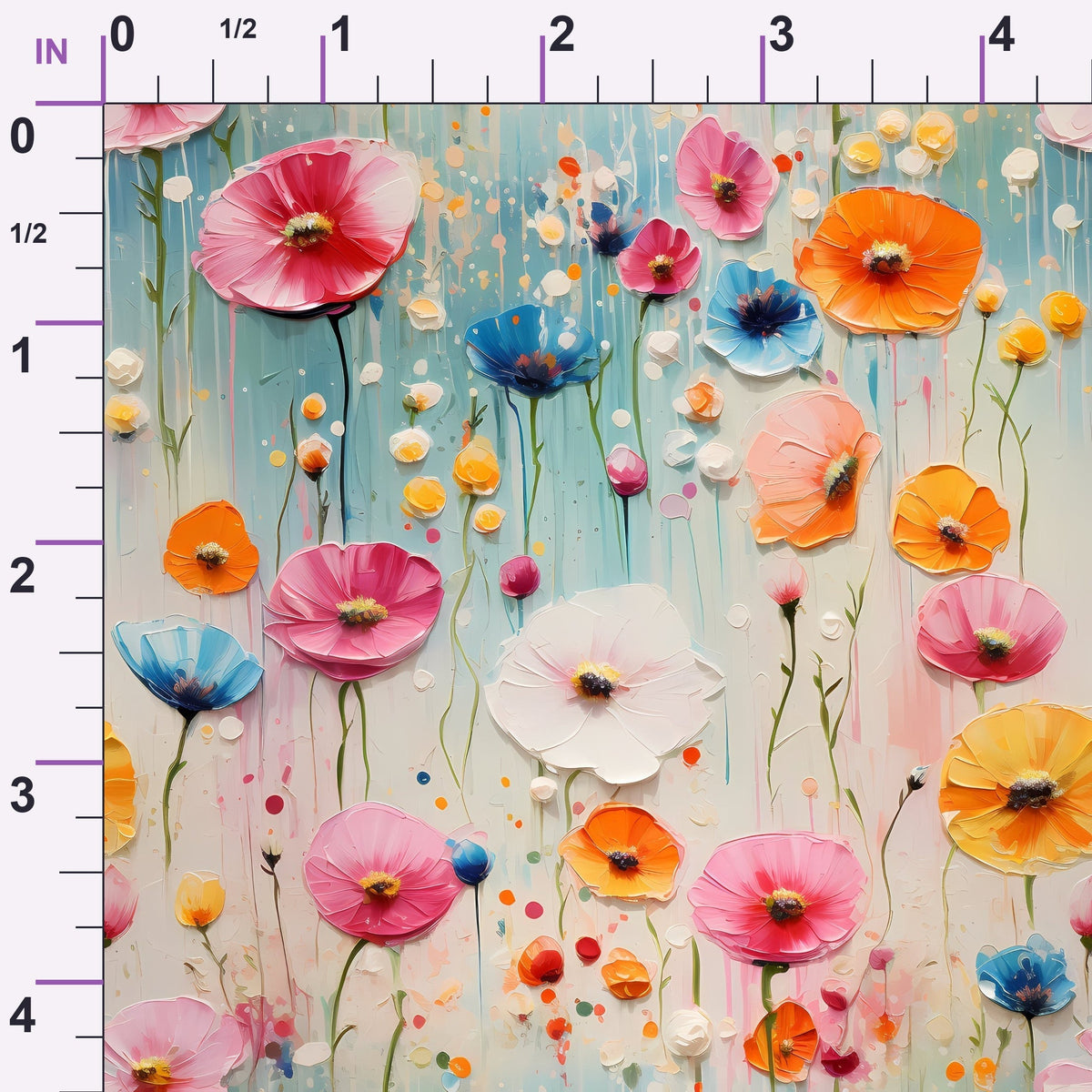 Poppy Confetti Pattern 4 Minky Fabric
