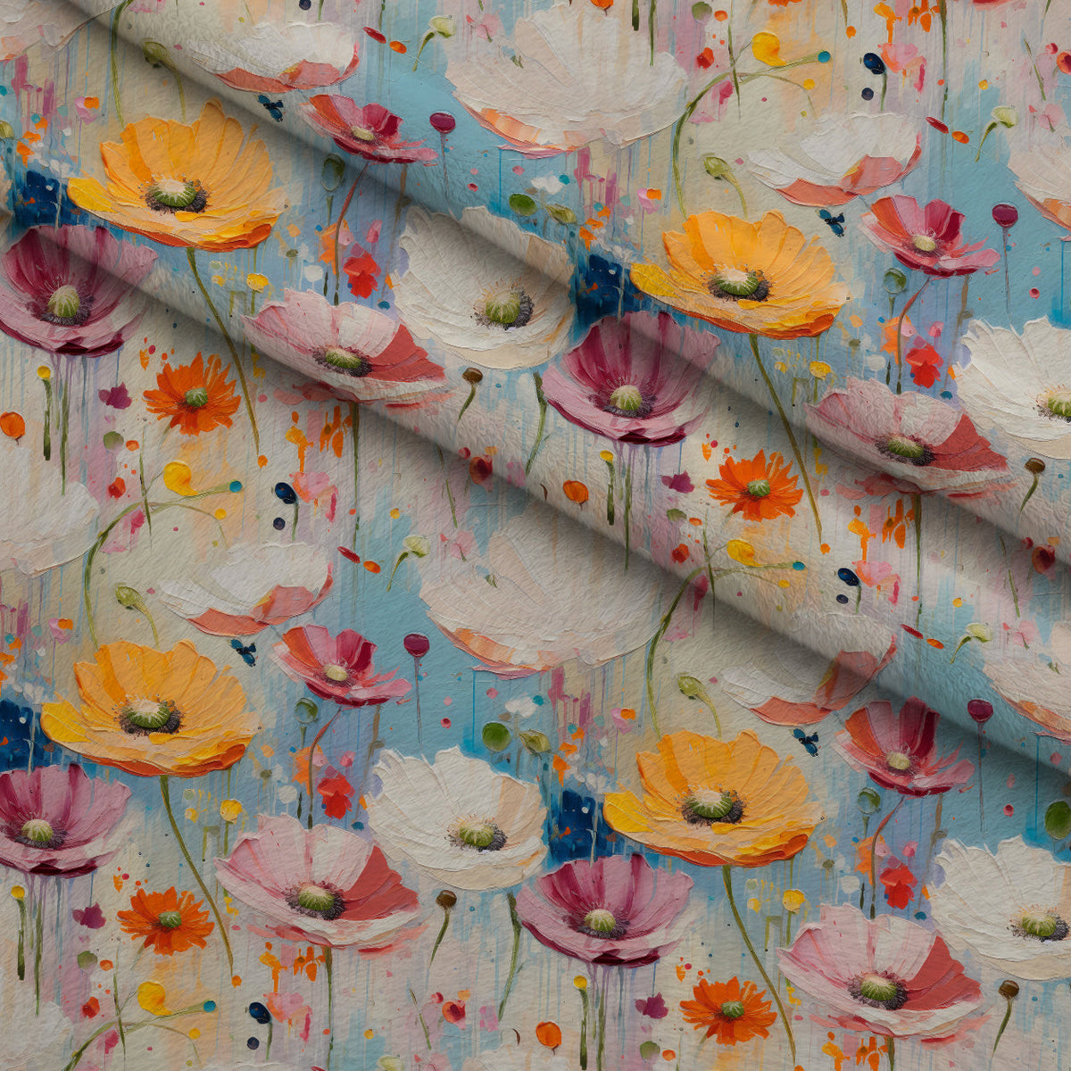 Poppy Confetti Pattern 6 Minky Fabric