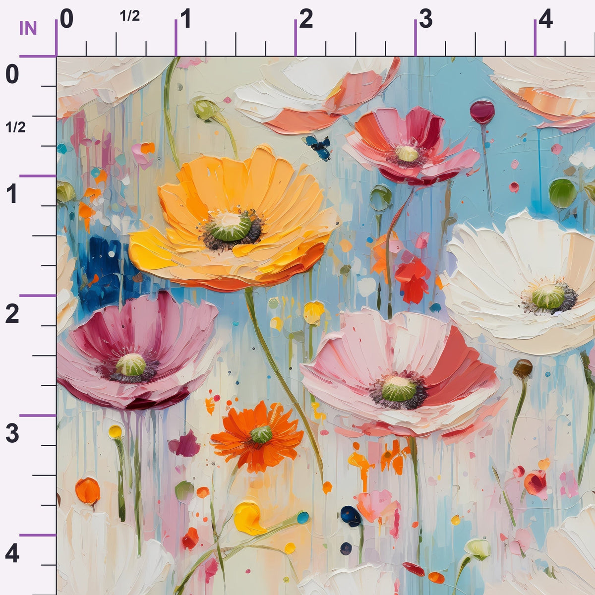 Poppy Confetti Pattern 6 Minky Fabric