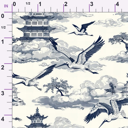 Porcelain Aviary Pattern 10 Minky Fabric