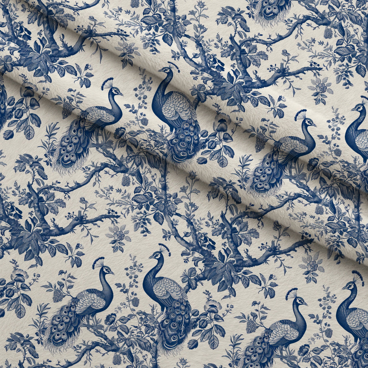 Porcelain Aviary Pattern 12 Minky Fabric
