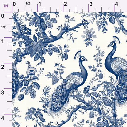 Porcelain Aviary Pattern 12 Minky Fabric