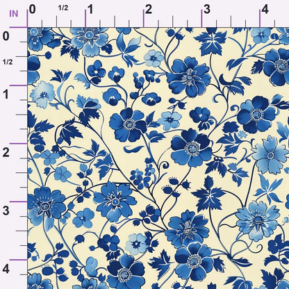 Porcelain Aviary Pattern 2 Minky Fabric
