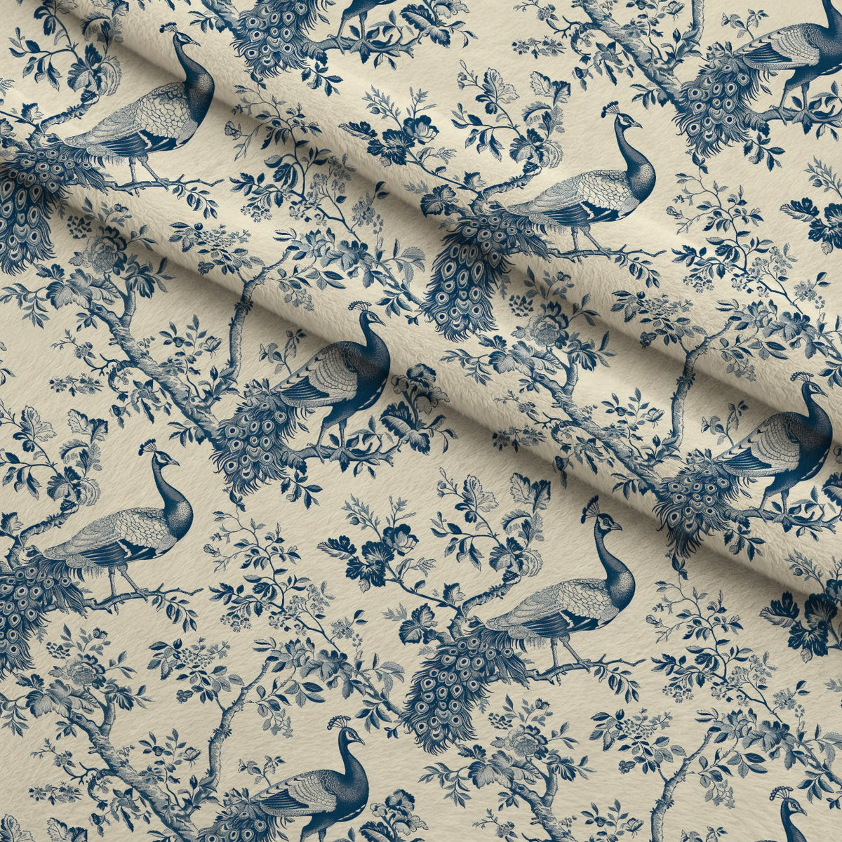 Porcelain Aviary Pattern 3 Minky Fabric
