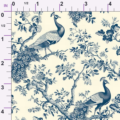 Porcelain Aviary Pattern 3 Minky Fabric