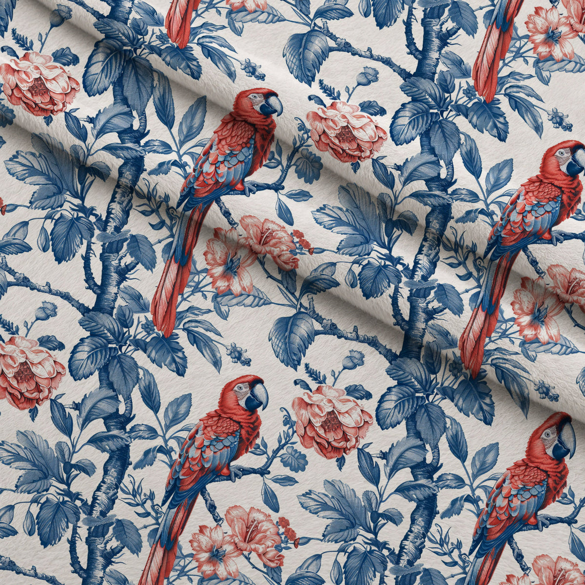 Porcelain Aviary Pattern 5 Minky Fabric