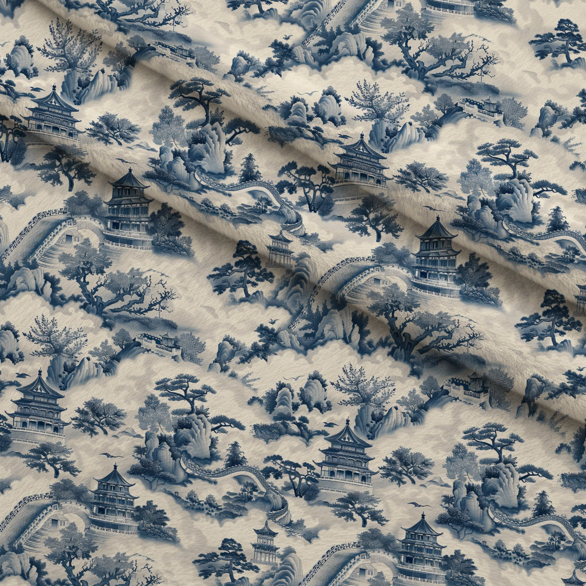 Porcelain Aviary Pattern 7 Minky Fabric