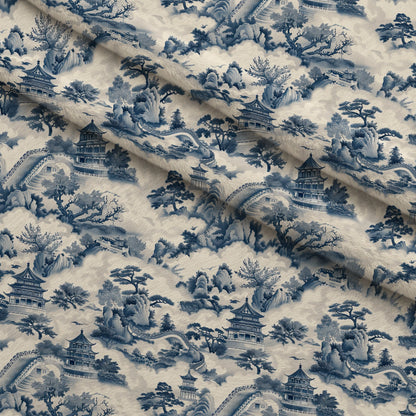 Porcelain Aviary Pattern 7 Minky Fabric