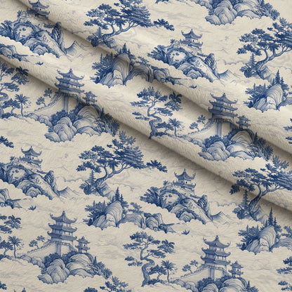 Porcelain Aviary Pattern 9 Minky Fabric
