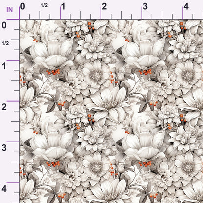 Porcelain Petals Pattern 6 Minky Fabric