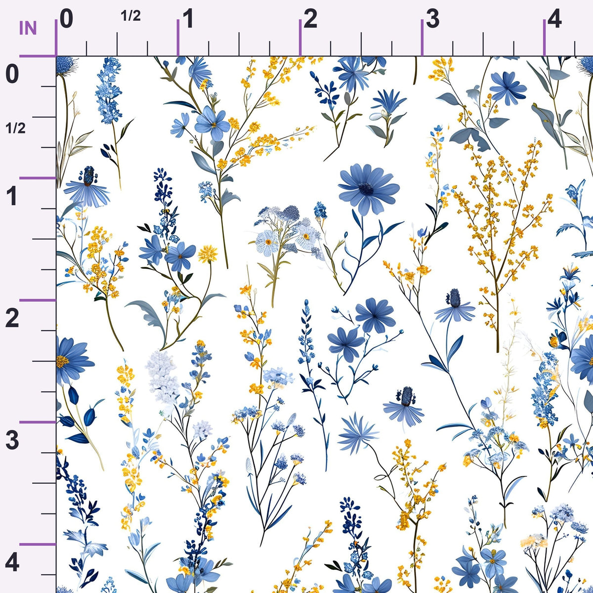 Porcelain Wildflowers Pattern 10 Minky Fabric