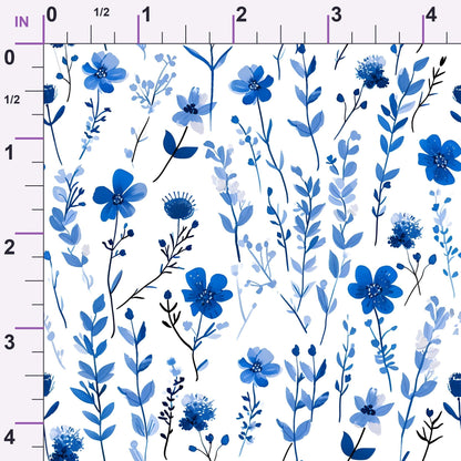 Porcelain Wildflowers Pattern 11 Minky Fabric