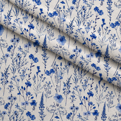 Porcelain Wildflowers Pattern 12 Minky Fabric