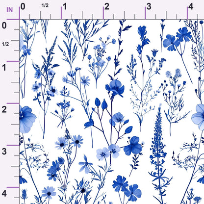 Porcelain Wildflowers Pattern 12 Minky Fabric