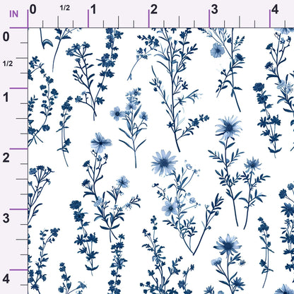 Porcelain Wildflowers Pattern 13 Minky Fabric