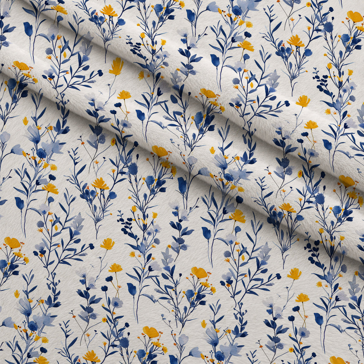 Porcelain Wildflowers Pattern 2 Minky Fabric