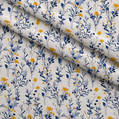 Porcelain Wildflowers Pattern 2 Minky Fabric