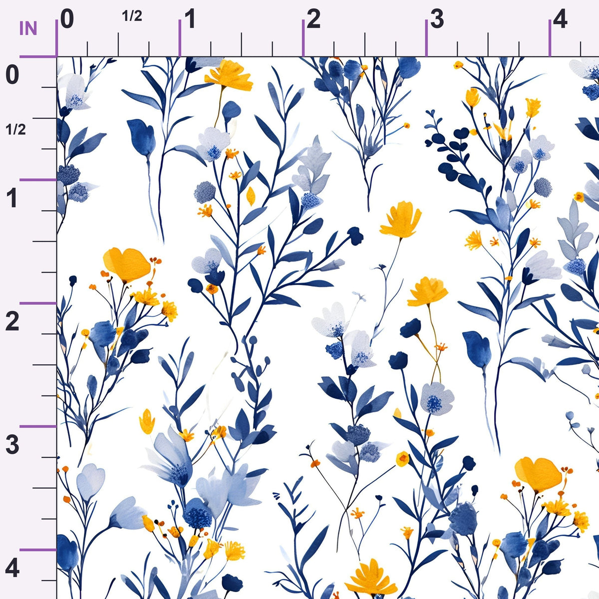 Porcelain Wildflowers Pattern 2 Minky Fabric