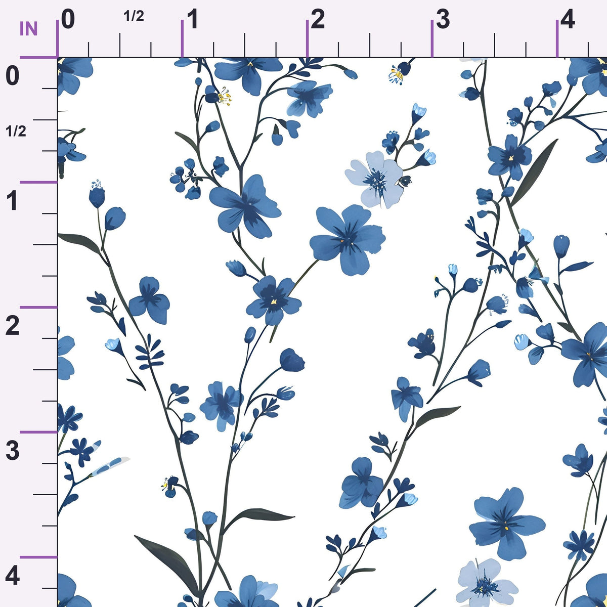 Porcelain Wildflowers Pattern 3 Minky Fabric